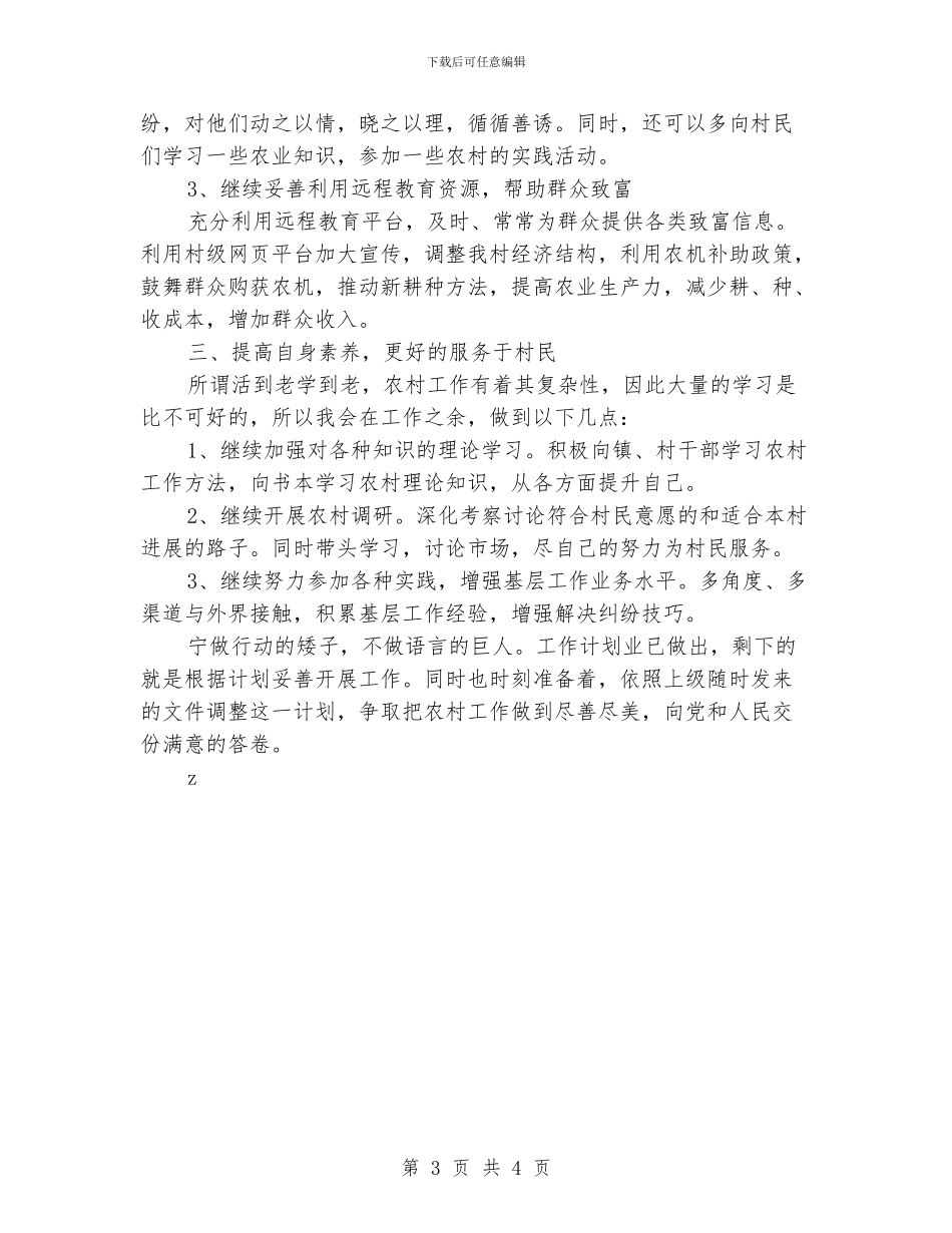 村委会主任工作计划_第3页