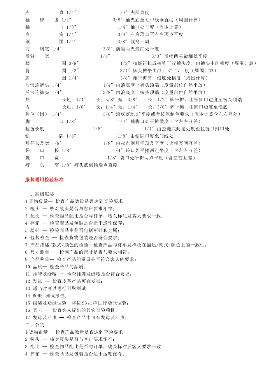 服装品质检验的通用标准和方法_第2页