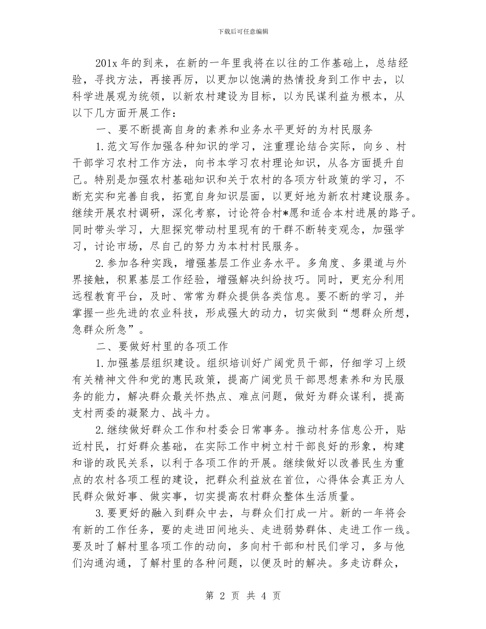 村委会工作计划范例_第2页