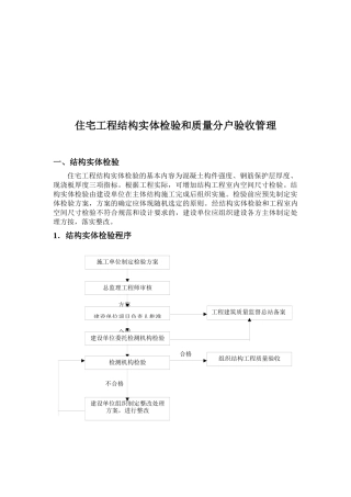 住宅工程结构实体检验和质量验收管理方案