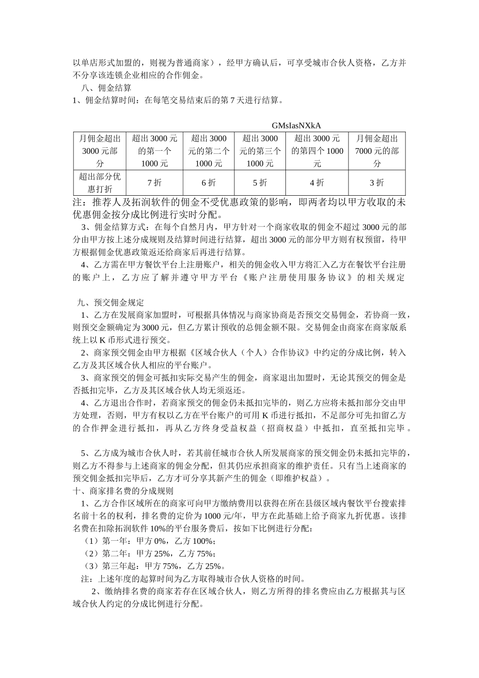 不用等餐饮平台城市合伙人合作协议(DOC7页)_第3页