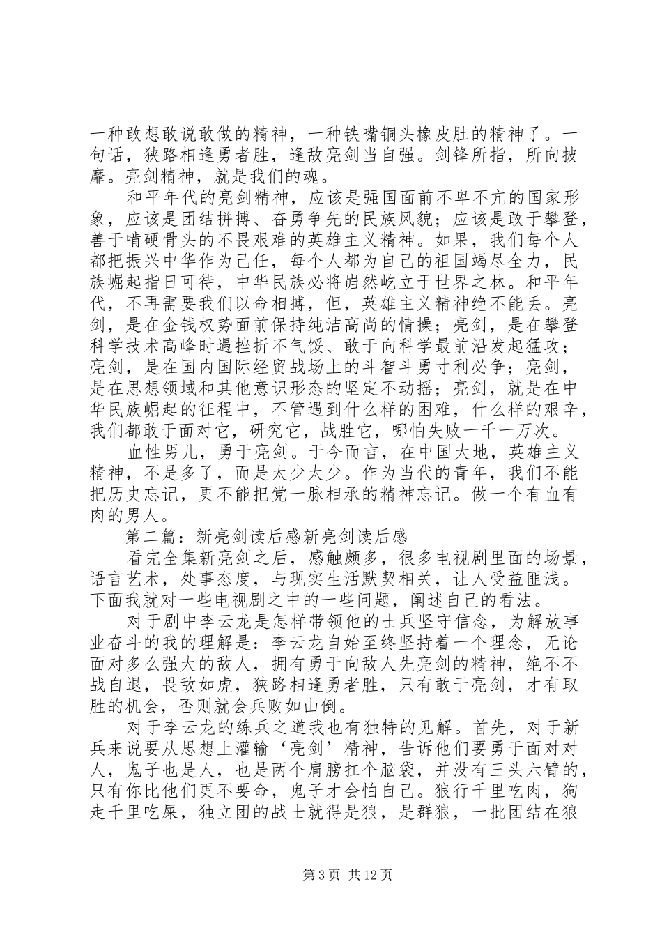 《新亮剑》读后感_第3页