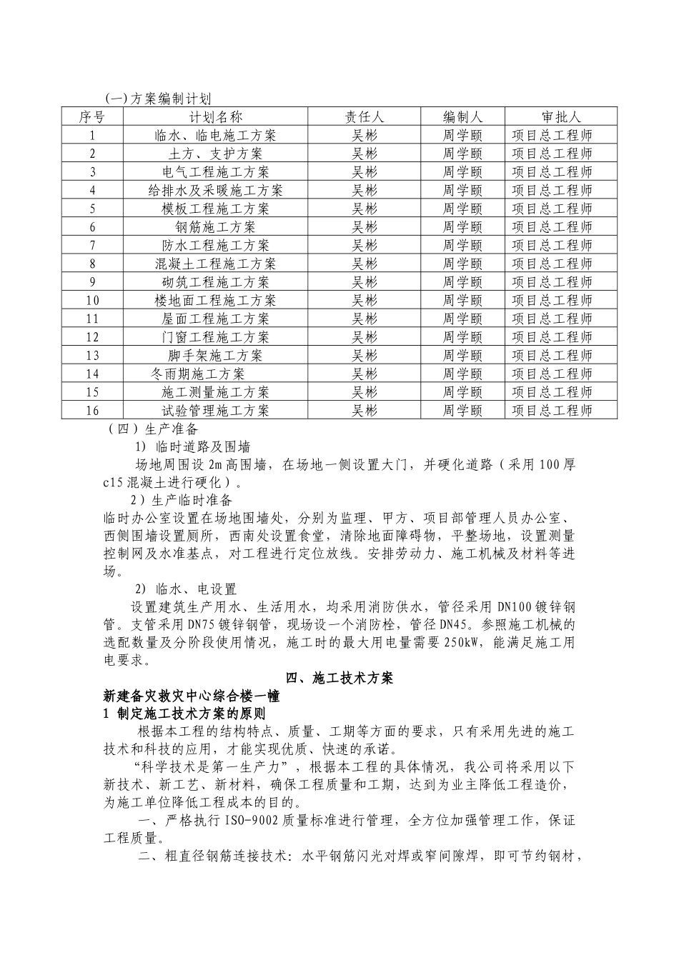 某备灾救灾中心建设工程施工组织设计_第2页