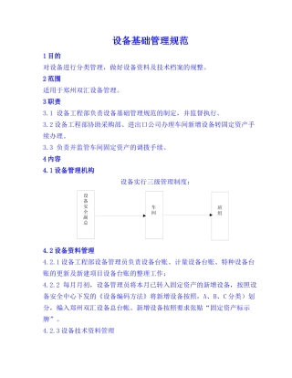 设备工程部十大管理标准(设备管理)