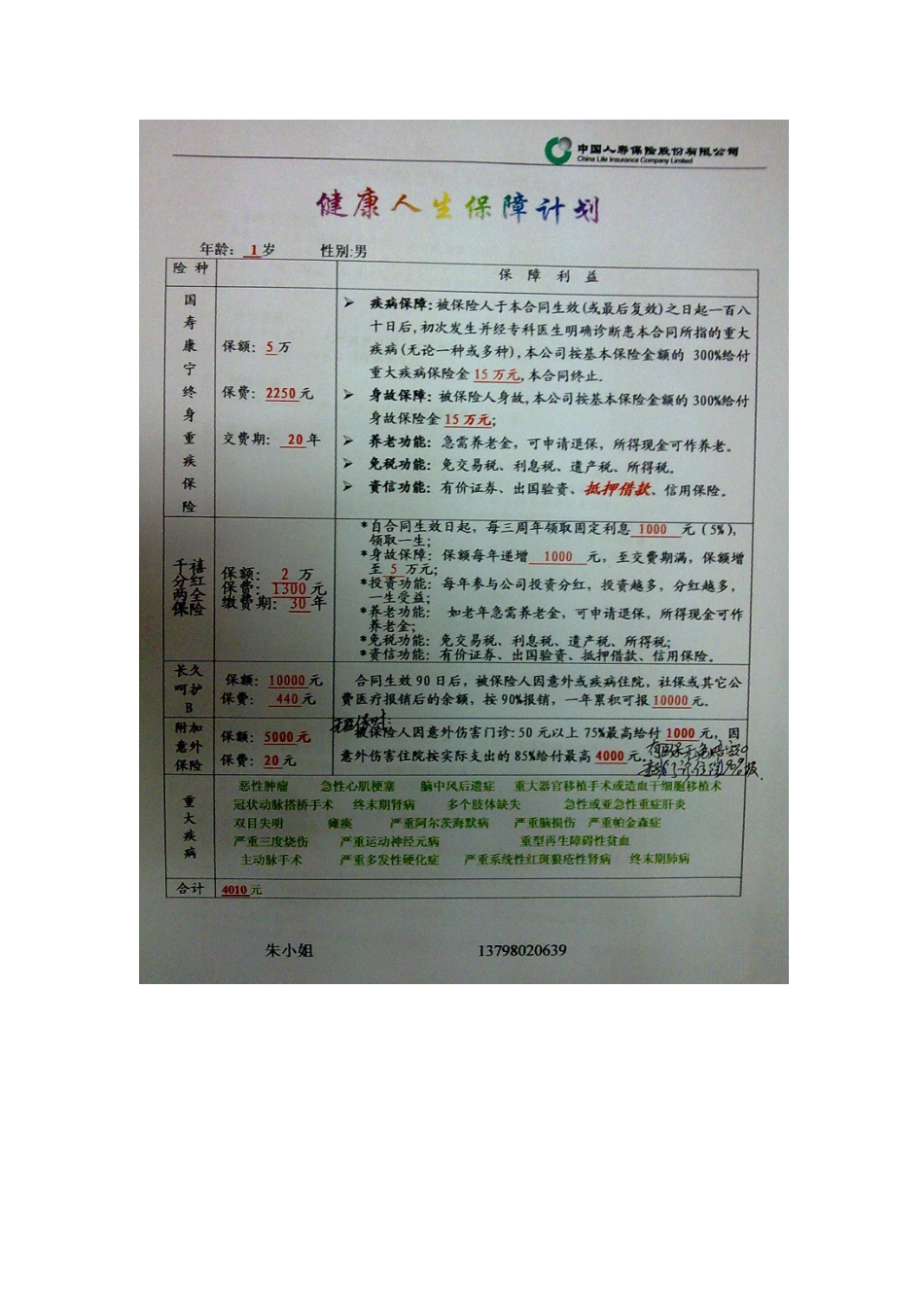 中国人寿保险计划_第1页