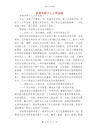 村官年终个人工作总结