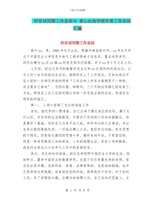 村官试用期工作总结与