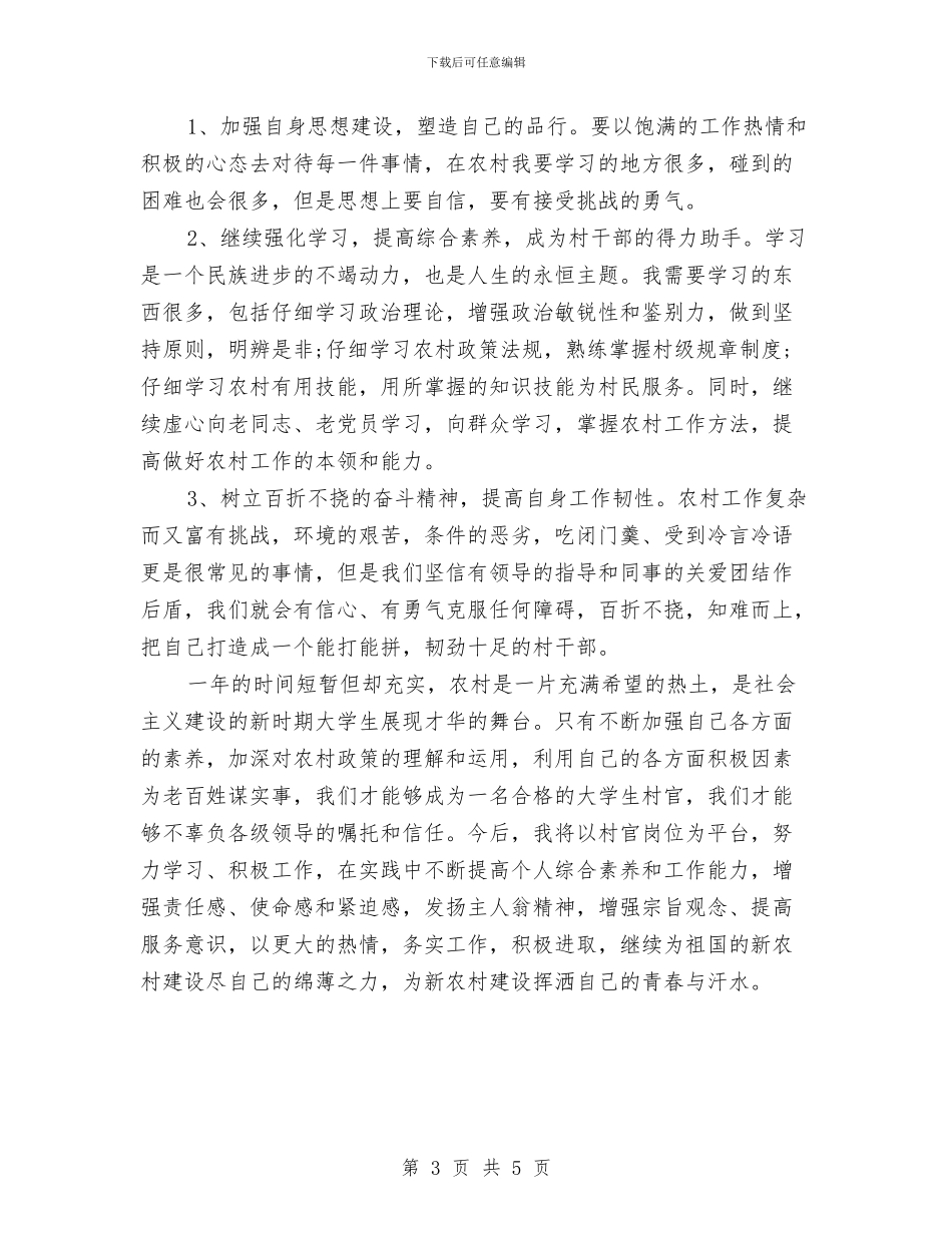 村干部2024年个人总结范文与村年度工作计划汇编_第3页