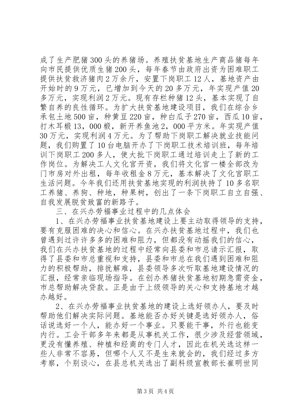 因地制宜、发挥优势创办劳福事业学习心得_第3页