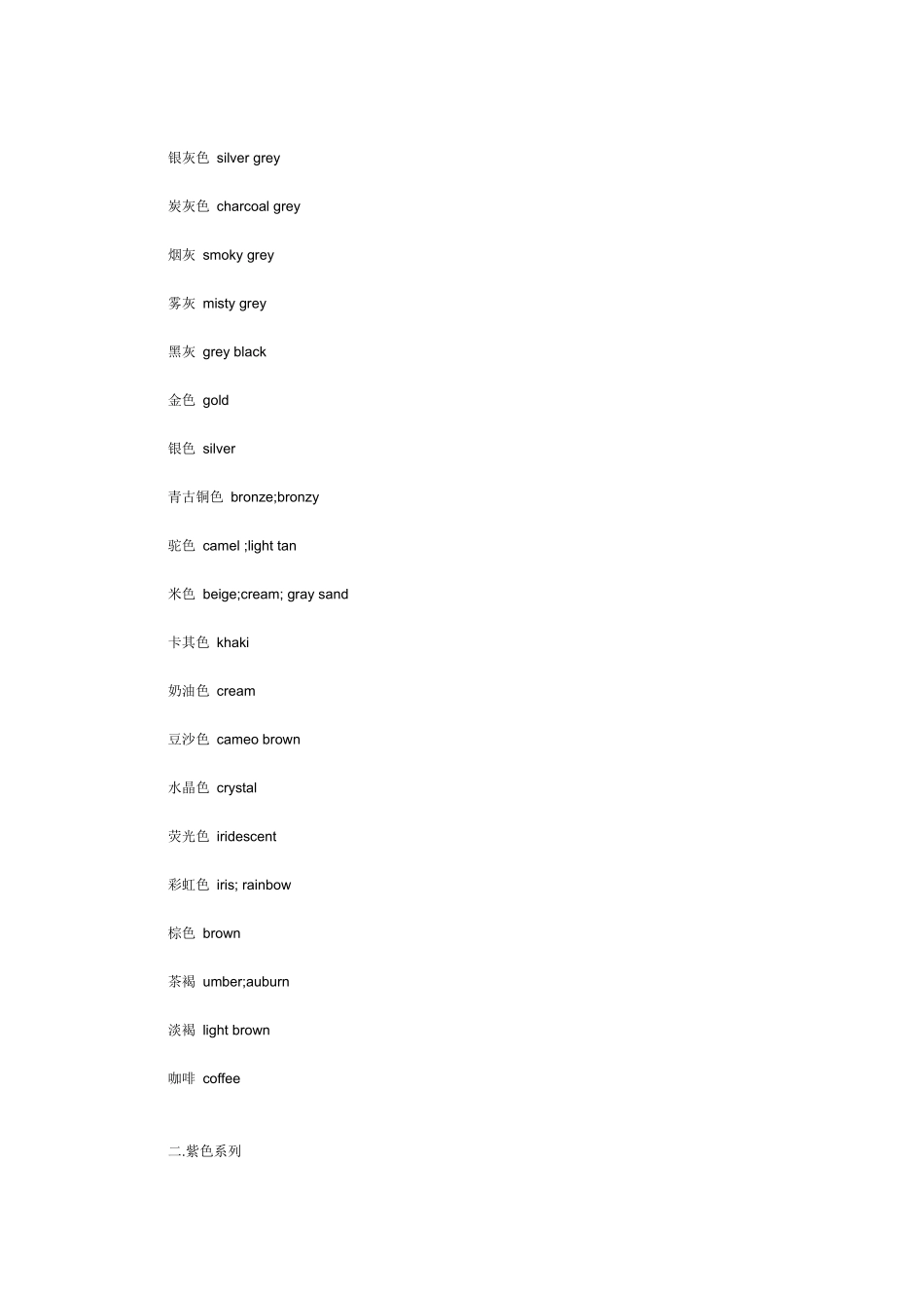 纺织英语版－－－关于颜色_第2页