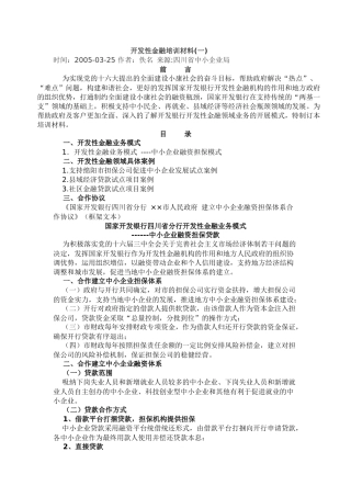 某地区开发性金融培训材料