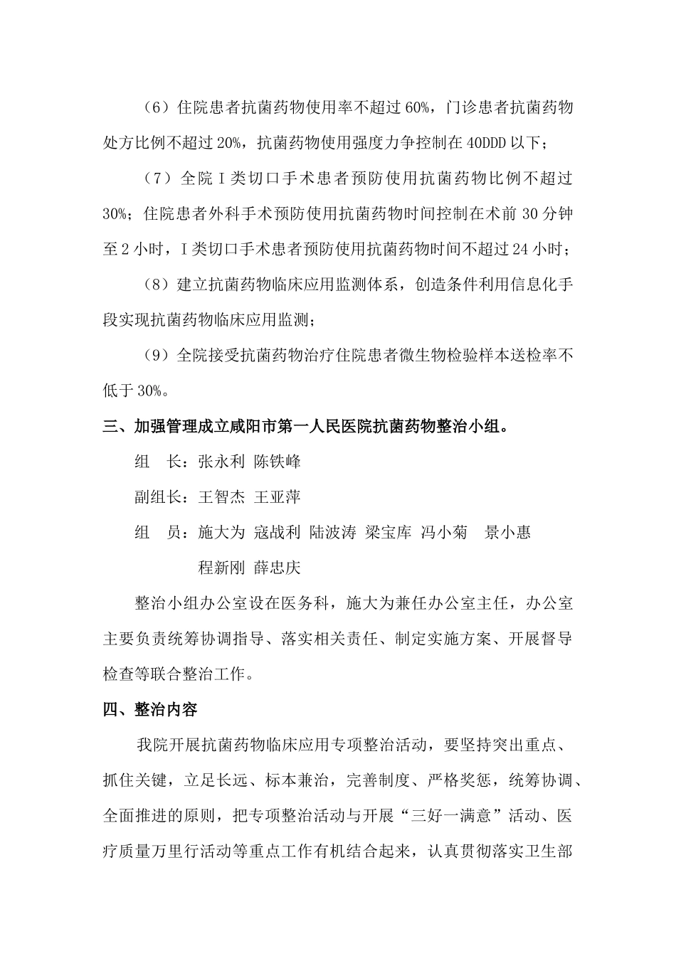 XXXX抗菌药物临床应用专项整治活动实施方案_第3页