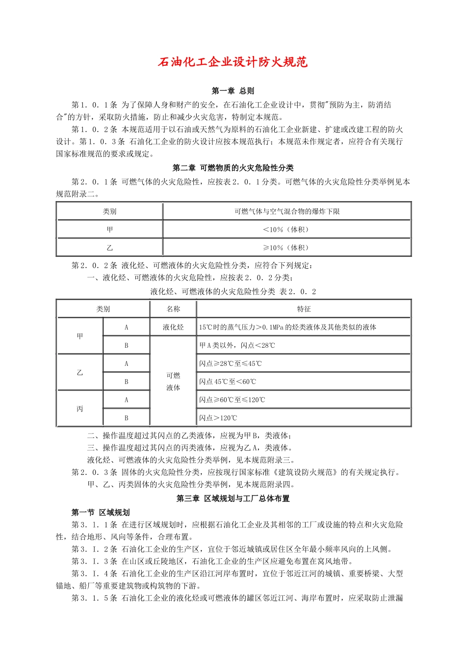 石油化工企业设计防火规范_第1页