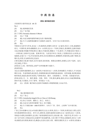 中药信息根和根状茎类(1)