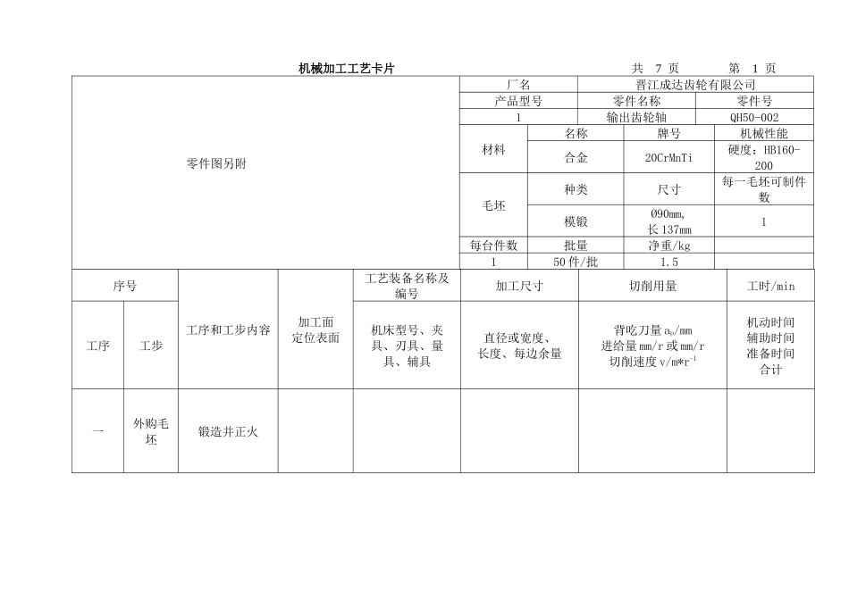 七、机械加工工艺卡片_第1页