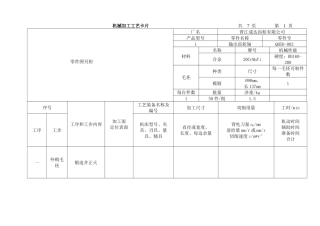 七、机械加工工艺卡片