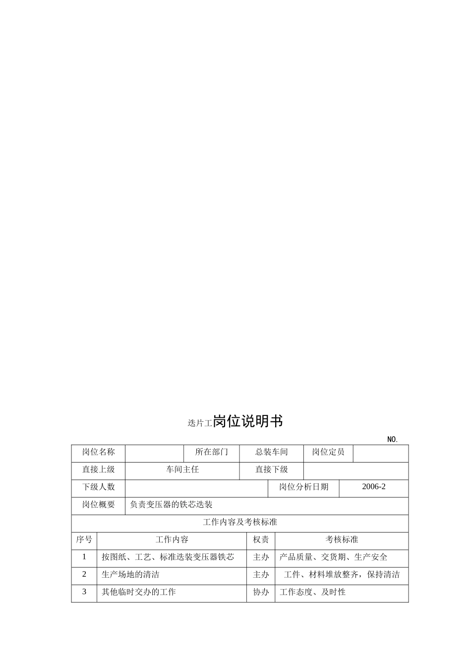 电力集团某大型电气配件企业迭片工岗位说明书_第1页