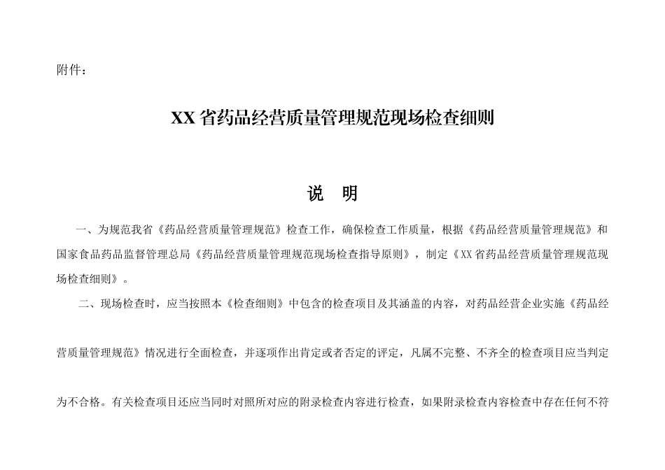 XX省GSP现场检查细则(零售企业)_第1页