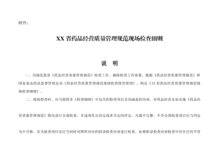 XX省GSP现场检查细则(零售企业)