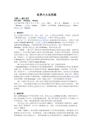 世界六大名烈酒