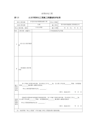 水利水电工程自检资料