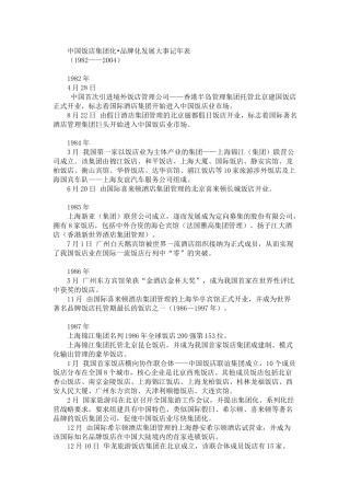中国饭店集团化