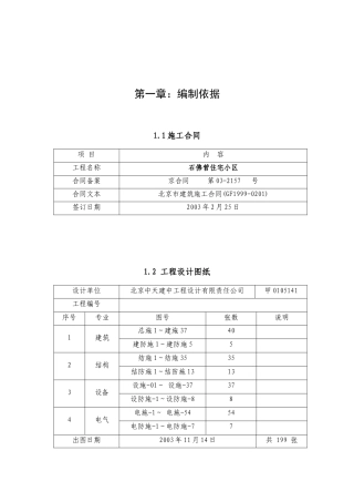 石佛营住宅小区施组（施工）