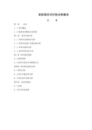 某城市地产项目可行性分析报告