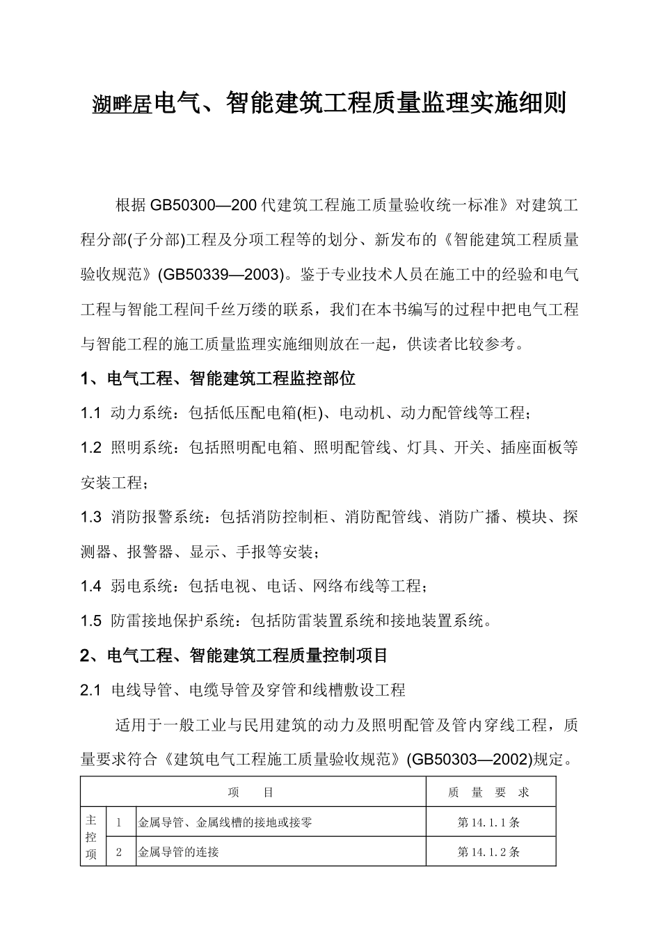 电气、智能建筑工程监理规划_第2页
