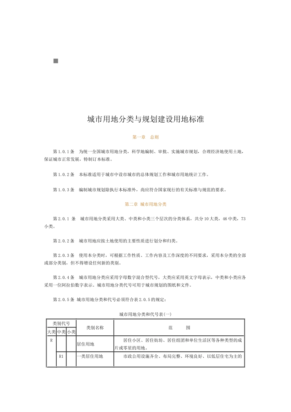浅谈城市用地分类与规划建设用地标准_第1页
