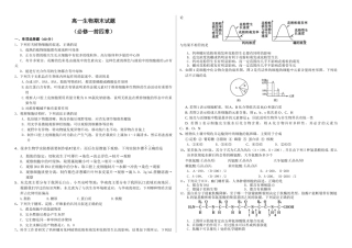 生物必修一前四章期末考试
