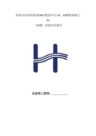 桩基工程质量评估报告5#l楼
