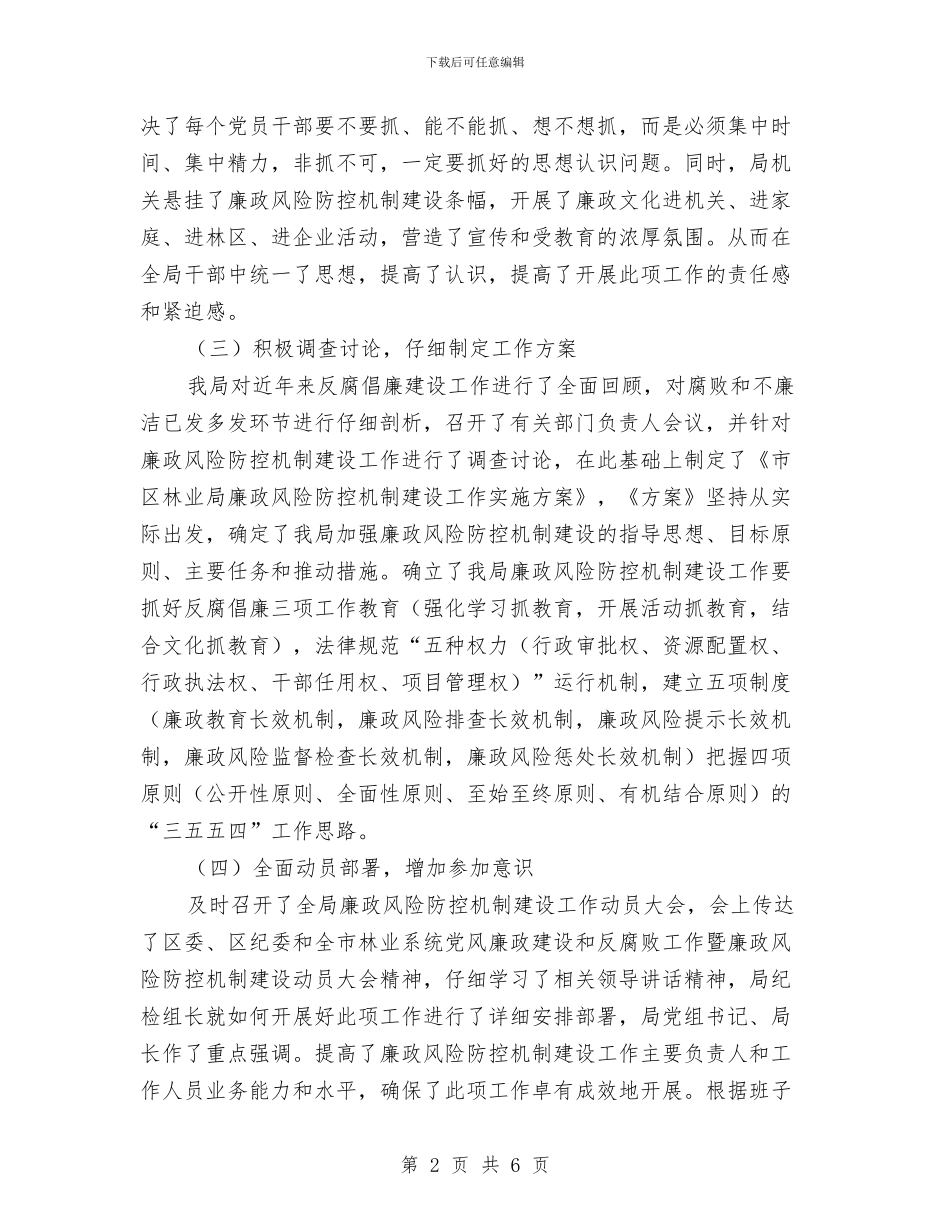 林业局2024年廉政风险防控工作总结与林业局2024年爱鸟周活动工作总结汇编_第2页