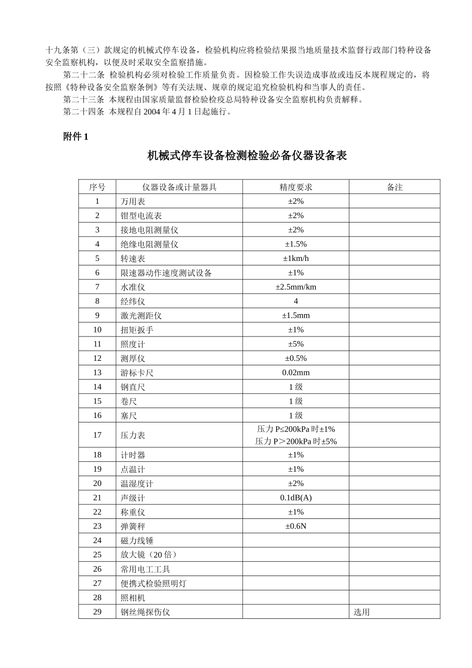 机械式停车设备安装监督检验与定期检验规程_第3页