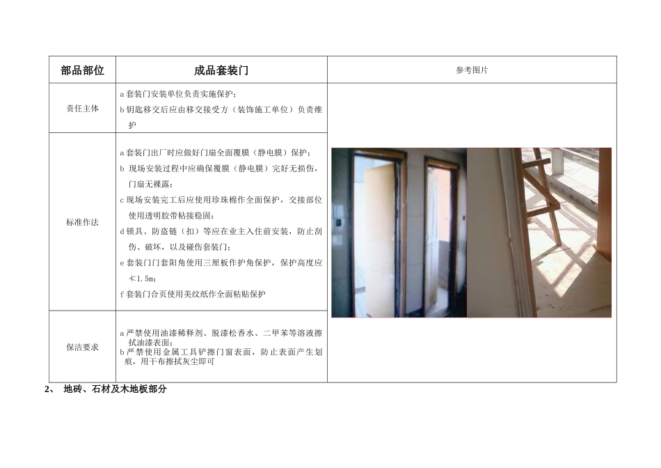 某工程精装修项目管理成品保护控制标准_第2页