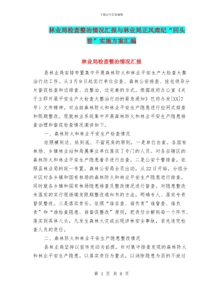 林业局检查整治情况汇报与林业局正风肃纪“回头看”实施方案汇编