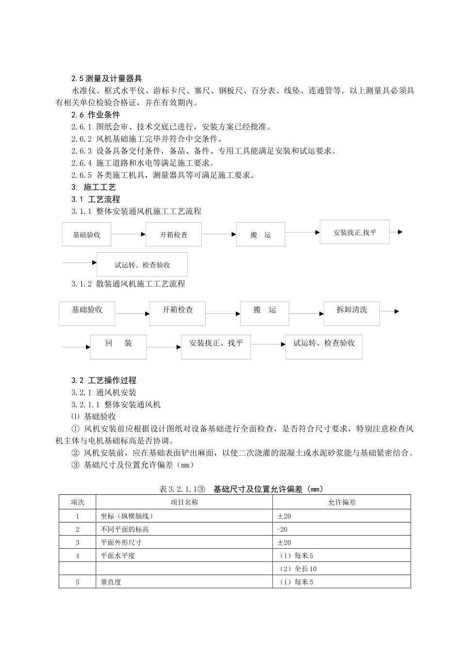 离心通风机安装施工工艺标准_第2页