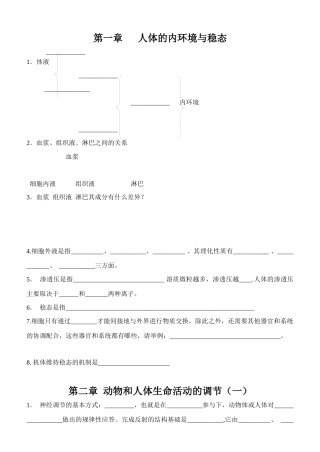 高中生物必修三基础知识一日一写