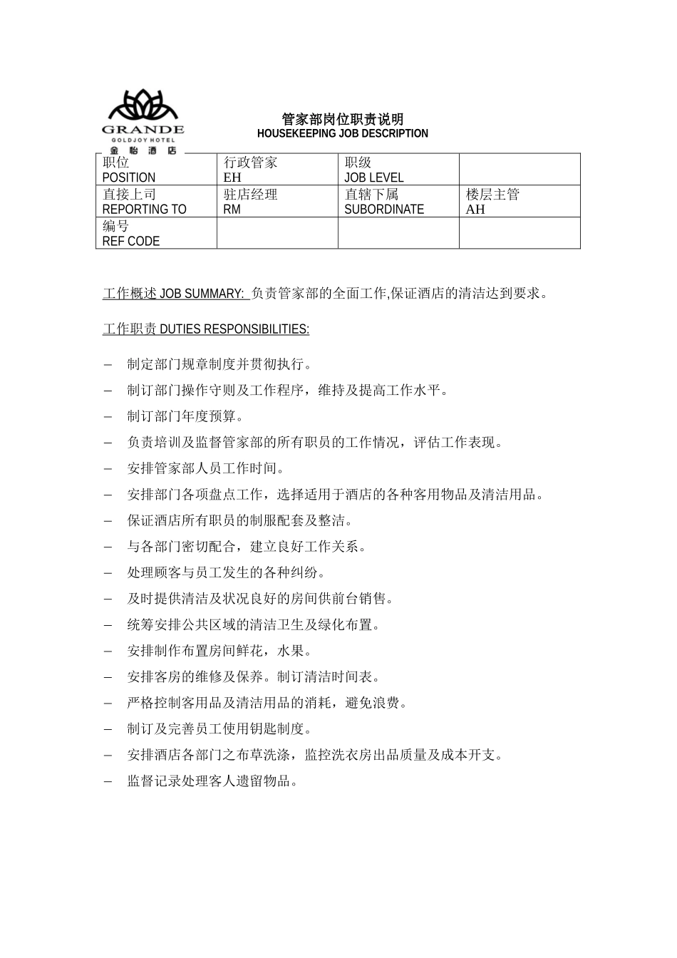 某酒店管家部岗位职责_第2页