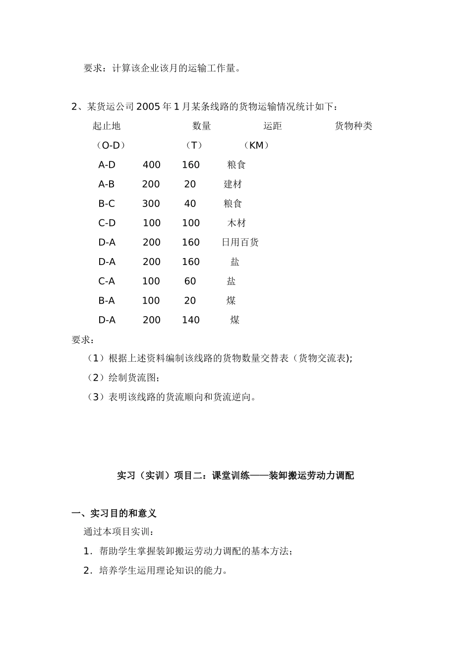 运输组织学实训项目1_第2页