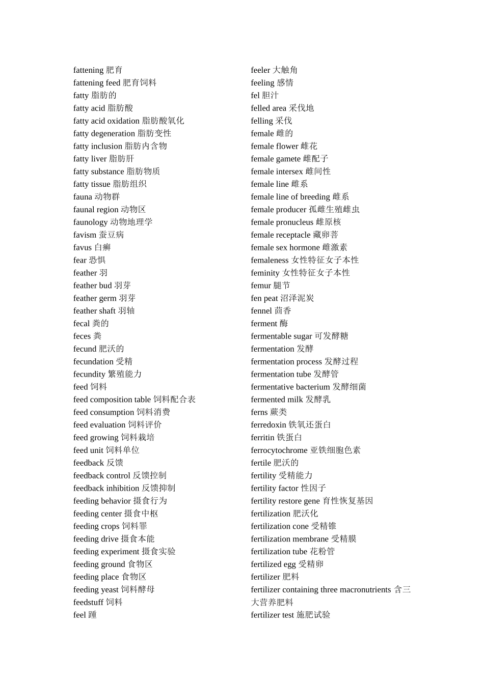 生物学专业英语词汇(字母F)_第2页