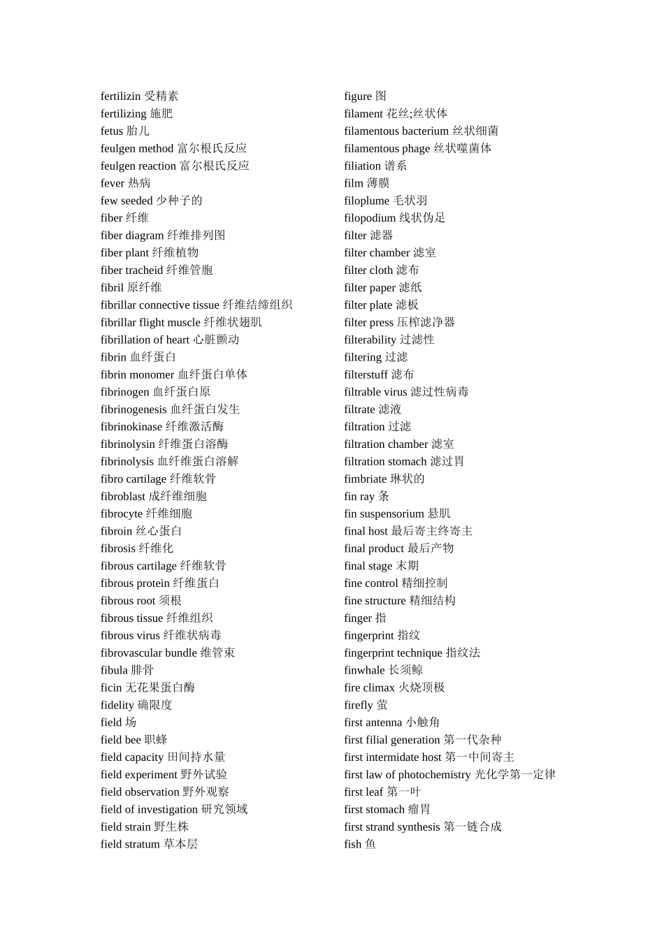 生物学专业英语词汇(字母F)_第3页