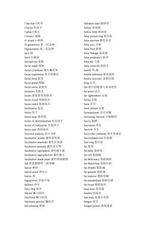生物学专业英语词汇(字母F)