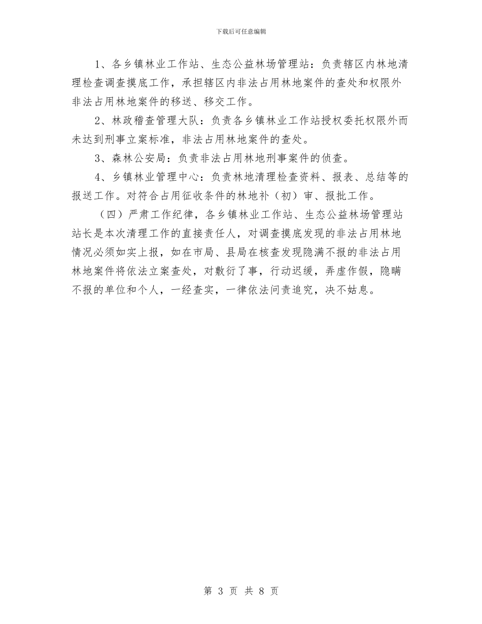 林地清理检查工作方案与林场副场长个人整改措施汇编_第3页