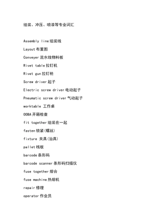 模具英语专业词汇484164159
