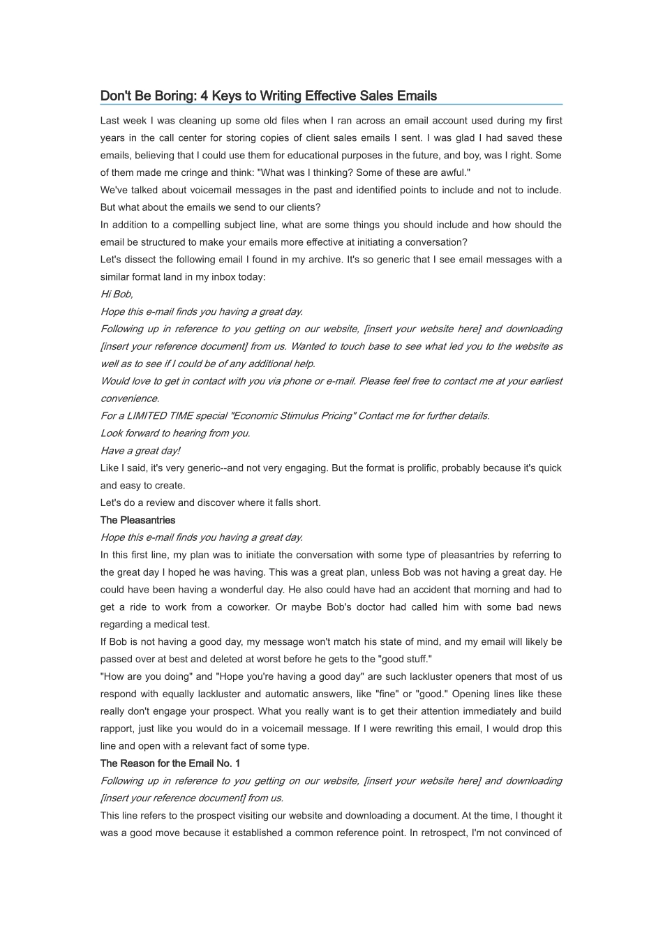 老外教你如何通过电子邮件销售Sales skilled_1_第1页