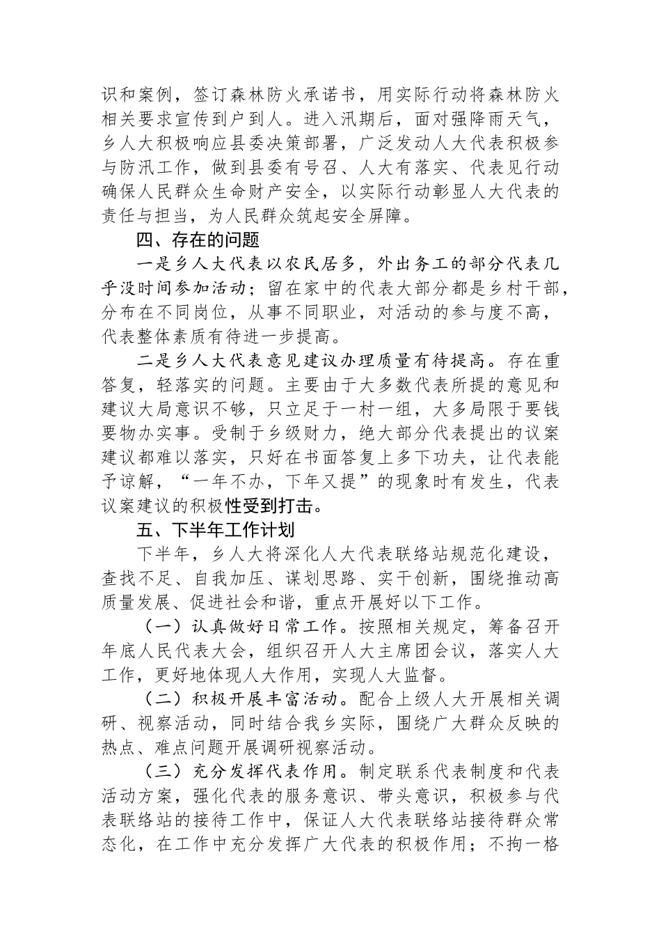 乡2024年人大半年工作总结_第3页