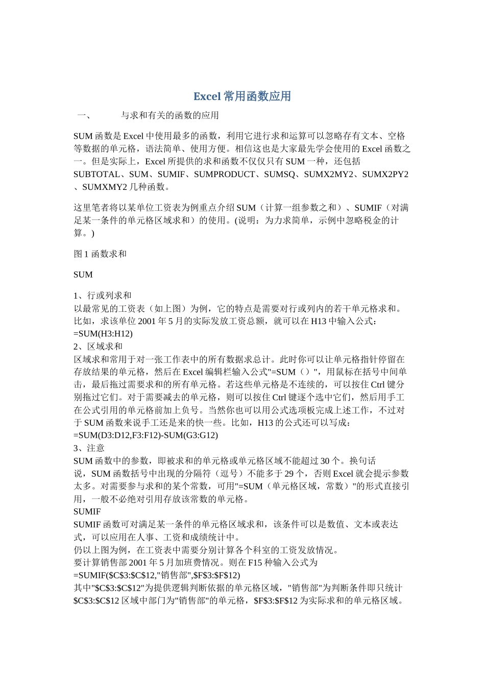 Excel常用函数应用_第1页