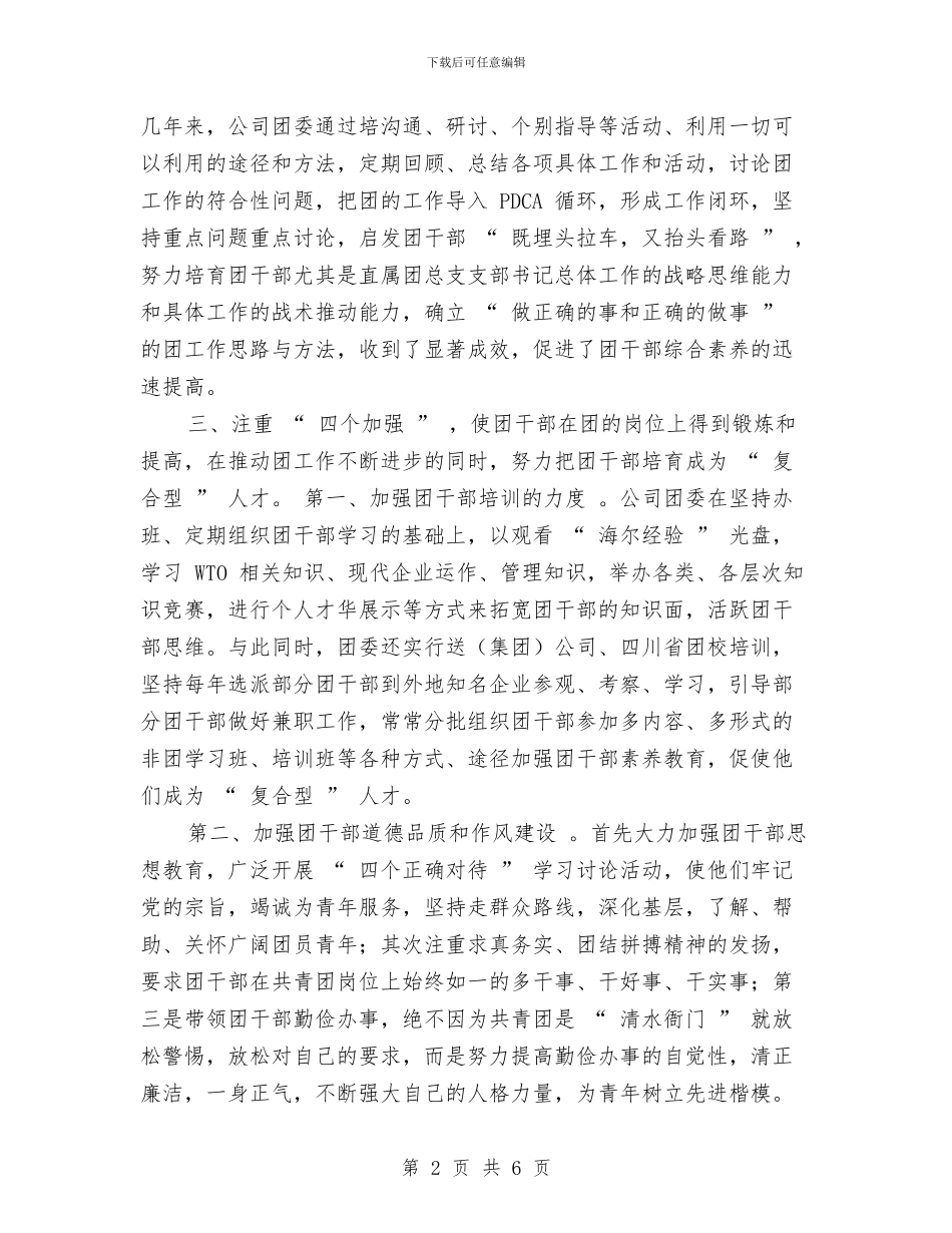 某公司2024年企业共青团工作总结与某公司办公室主任个人工作总结汇编_第2页