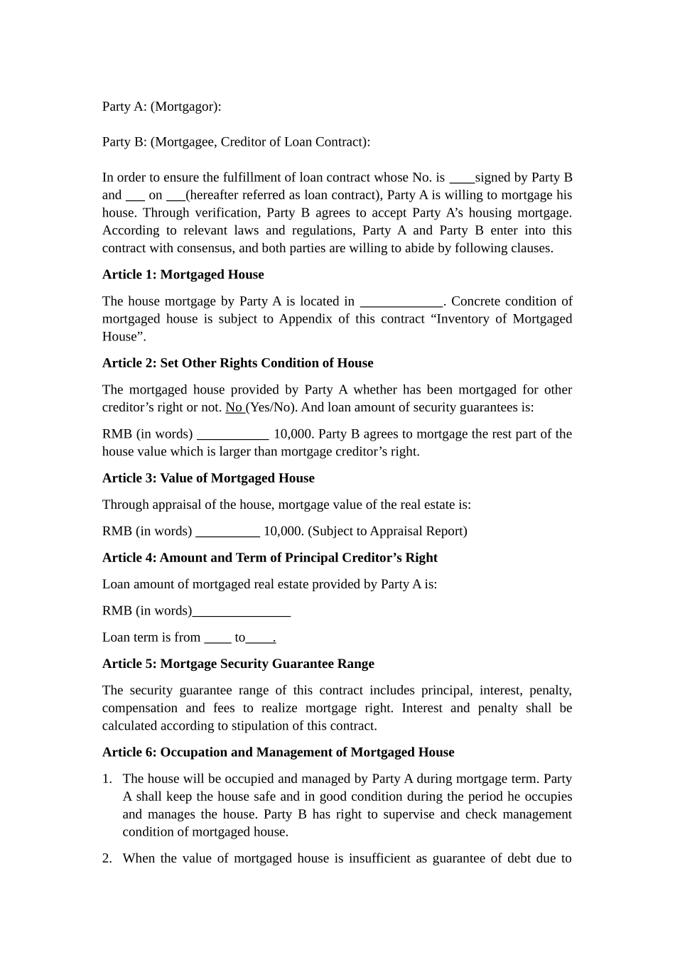 西安市房地产抵押合同英文翻译_第2页